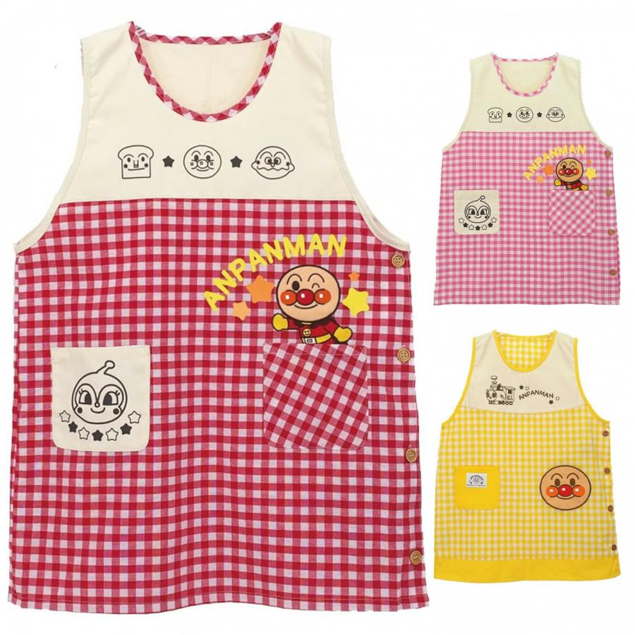 アンパンマン キャラクターエプロン 刺繍 アップリケ 速乾 シワになりにくい 保育士 仕事 家庭 レディース エプロン かわいい (3C) | ニシキ