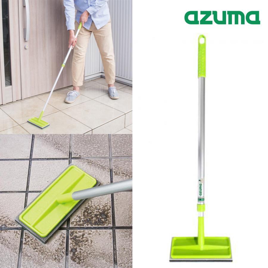 アズマ工業 AZ294 玄関タイルブラシスポンジ F グリーン 伸縮柄 交換式 玄関ブラシ 玄関 タイル 外壁 ベランダ ブラシ azuma (R) | アズマ工業