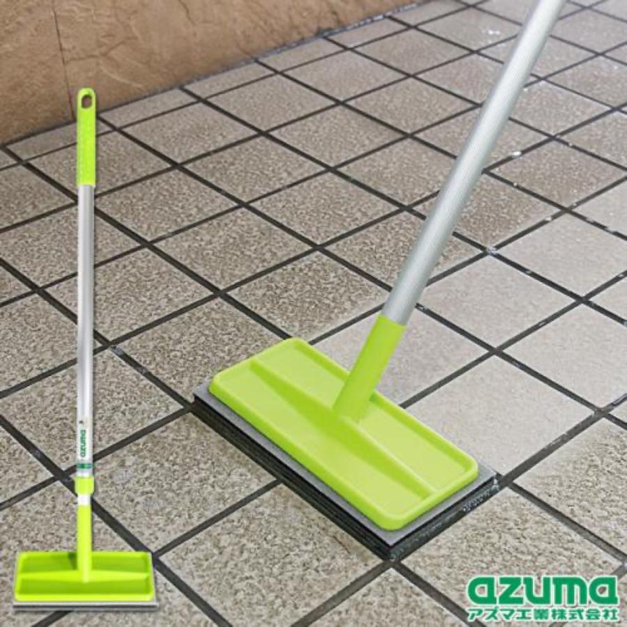 アズマ工業 AZ294 玄関タイルブラシスポンジ F グリーン 伸縮柄 交換式 玄関ブラシ 玄関 タイル 外壁 ベランダ ブラシ azuma (R) | アズマ工業 | 01