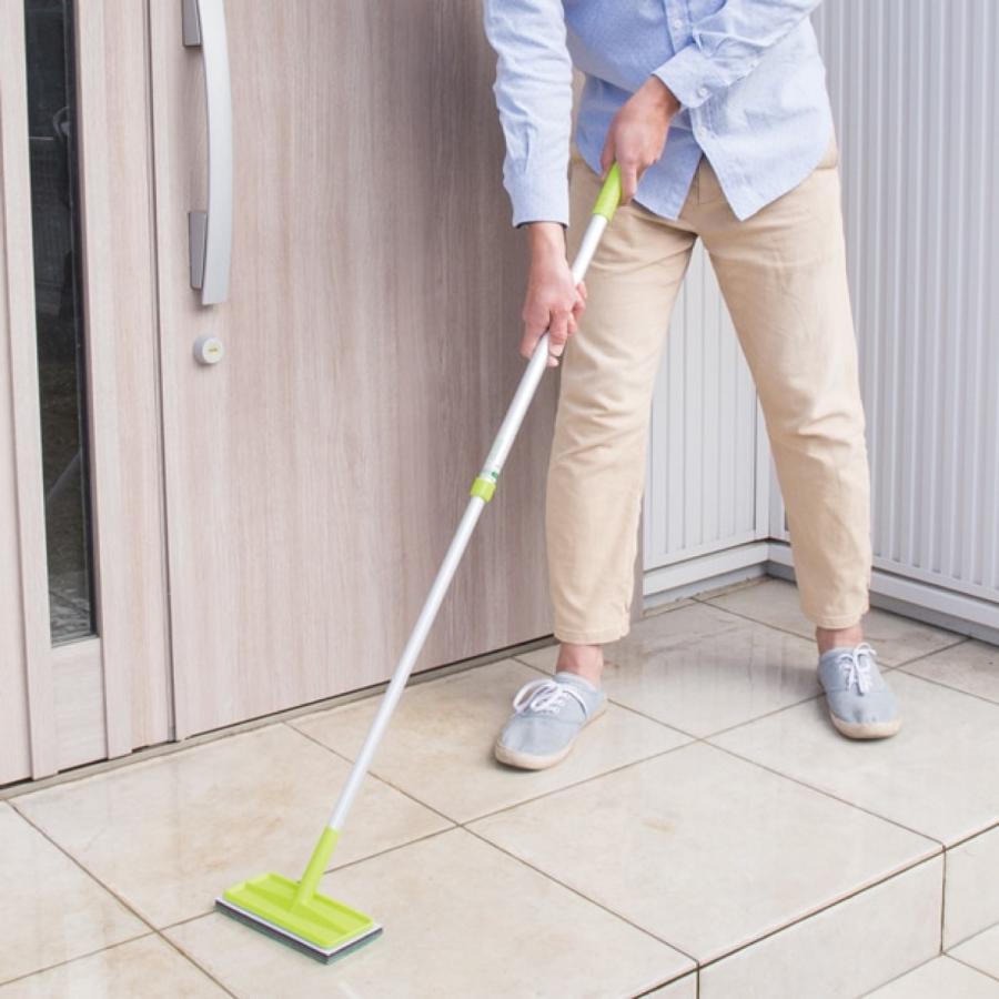 アズマ工業 AZ294 玄関タイルブラシスポンジ F グリーン 伸縮柄 交換式 玄関ブラシ 玄関 タイル 外壁 ベランダ ブラシ azuma (R) | アズマ工業 | 02