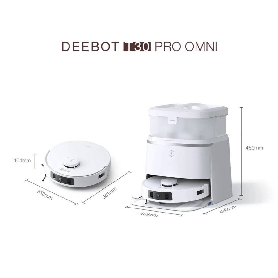 ECOVACS DEEBOT T30 PRO OMNI ロボット掃除機 水拭き 両用 モップ洗浄 自動ゴミ収集 DDX14-12EE エコバックス (17) | ECOVACS | 09