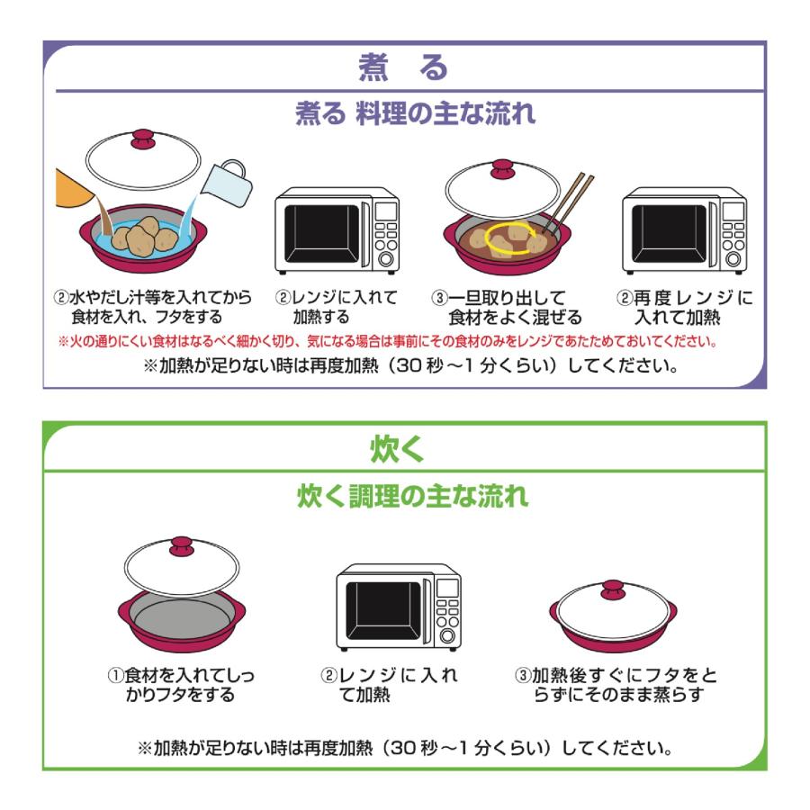 TO-PLAN TKSM-34 レンジで焼ケール 深型 レッド 蒸しプレート付き レシピ付き 調理 料理 電子レンジ レンジ トープラン (R) | TO-PLAN | 03