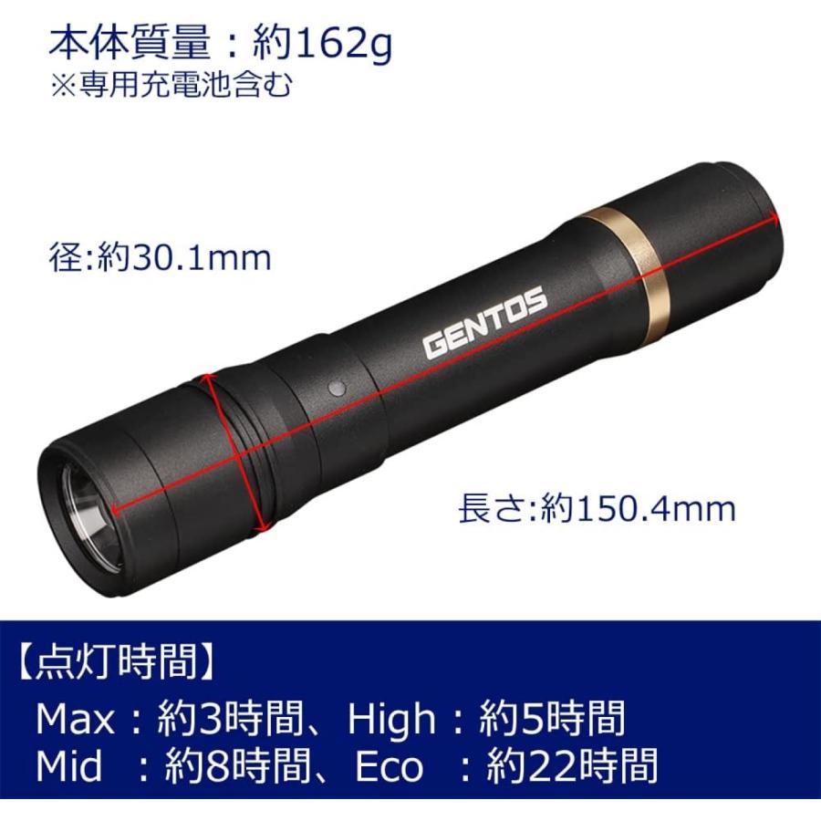 GENTOS RX-286R フラッシュライト 耐塵 防滴 IP64 600ルーメン REXEED シリーズ 充電式 レクシード ジェントス (05) | REXEED | 06