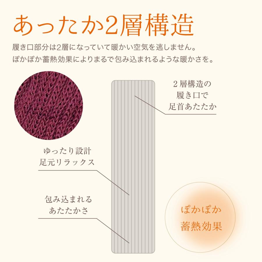 ぽかぬく レッグウォーマー 34cm 23〜25cm ゆったり 靴下 冬 蓄熱 熱伝導 冷え対策 防寒 あったか 暖かい (3C) |  | 02