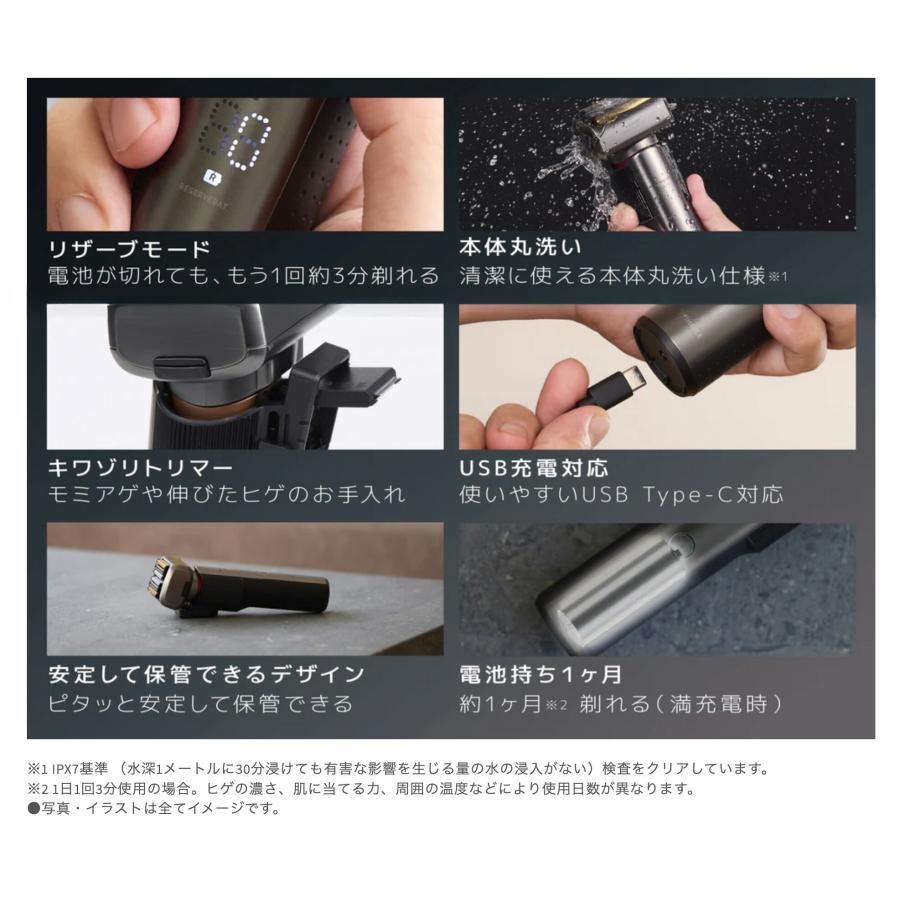 マクセルイズミ IZF-E863W-K everedge 6枚刃シェーバー 長寿命刃 往復式 Type-C 充電 交流式 防水 maxell IZUMI (06) | IZF | 04