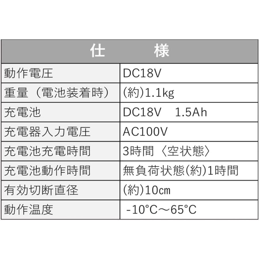 アルミス AFT-18V 充電式 ハンディガーデニングソー 太枝切っ太郎 有効切断直径約100mm チェーンソー ハンディソー  ALUMIS (D1) | アルミス | 02