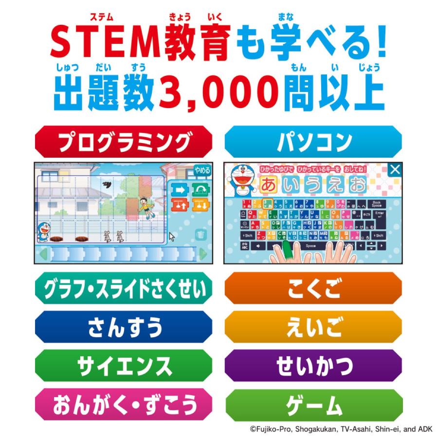 BANDAI ドラえもん AIパソコン プログラミング タイピング AI 学習 勉強 STEM教育 クイズ ゲーム  子ども パソコン  バンダイ (F) | BANDAI | 02