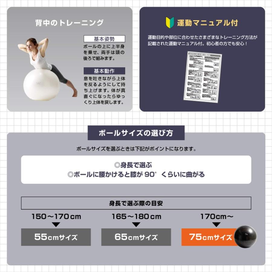 ALINCO エクササイズボール バランスボール 椅子 スツール ストレッチ フィットネス ヨガ エクササイズ バランス アルインコ(F) | ALINCO | 04