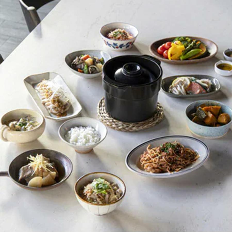 CCP 電子レンジ調理土鍋 BF-DN97-BK TETTORI 直火調理 電子レンジ 炊飯 煮る 蒸す 米 うどん 土鍋 シーシーピー (08) | CCP | 02