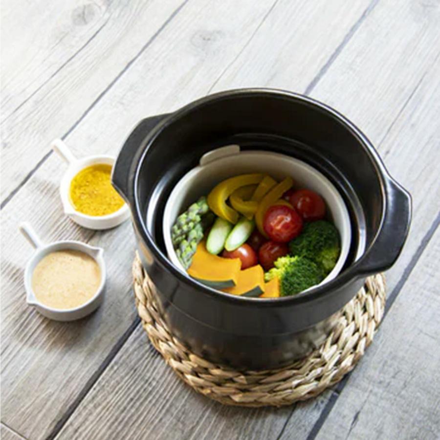 CCP 電子レンジ調理土鍋 BF-DN97-BK TETTORI 直火調理 電子レンジ 炊飯 煮る 蒸す 米 うどん 土鍋 シーシーピー (08) | CCP | 06