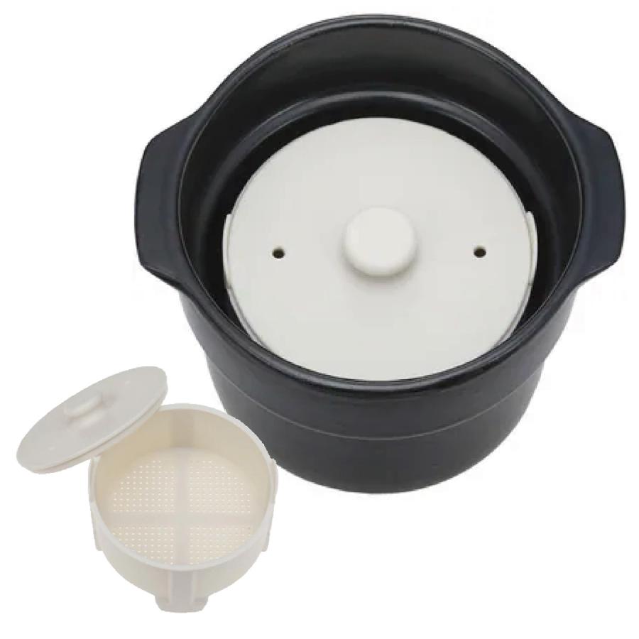 CCP 電子レンジ調理土鍋 BF-DN97-BK TETTORI 直火調理 電子レンジ 炊飯 煮る 蒸す 米 うどん 土鍋 シーシーピー (08) | CCP | 07