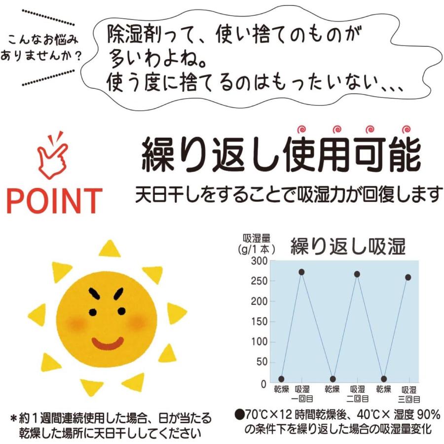 FORALL シリカゲルクッション棒 2本セット 窓 結露 隙間風 除湿剤 除湿 湿気 乾燥 クローゼット 下駄箱 ブーツ フォーラル (08) |  | 04