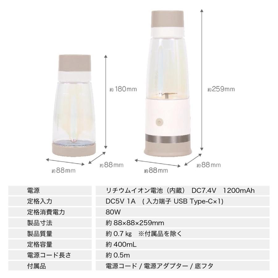 macaful MJB-400P モバイル 真空ブレンダー マカフル ジューサー スムージー ブレンダー 小型 コードレス 電響社 (06) |  | 09