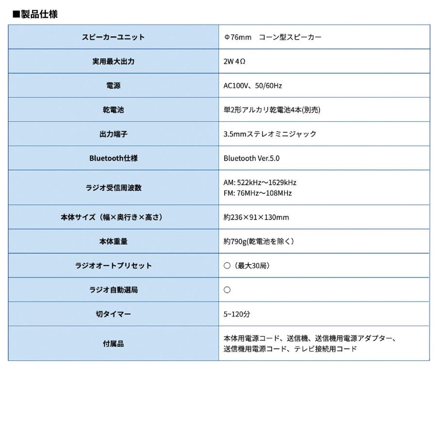 ZEPEAL DTS-WS230 ラジオ付 手元スピーカー 木聲 きこえ 乾電池 テレビスピーカー 小型 音 ゼピール 電響社 (06) |  | 07