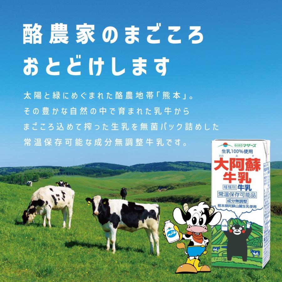大阿蘇牛乳 200ml くまモン 成分無調整 常温保存 長期保存 牛乳 ミルク らくのうマザーズ (06) |  | 01
