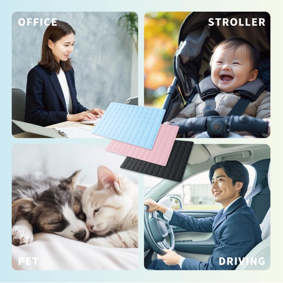 敷いてひんやり 冷感パッド 25×37cm 大判サイズ 繰り返し使用 PCM 冷たい クールマット アイスマット 敷きパッド 折りたたみ (2C) |  | 05