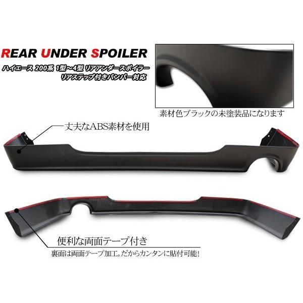 ハイエース リアバンパースポイラー アンダースポイラー フィン エアロ ライナー ハイエース リア アンダースポイラー バンパー フィン ライナー