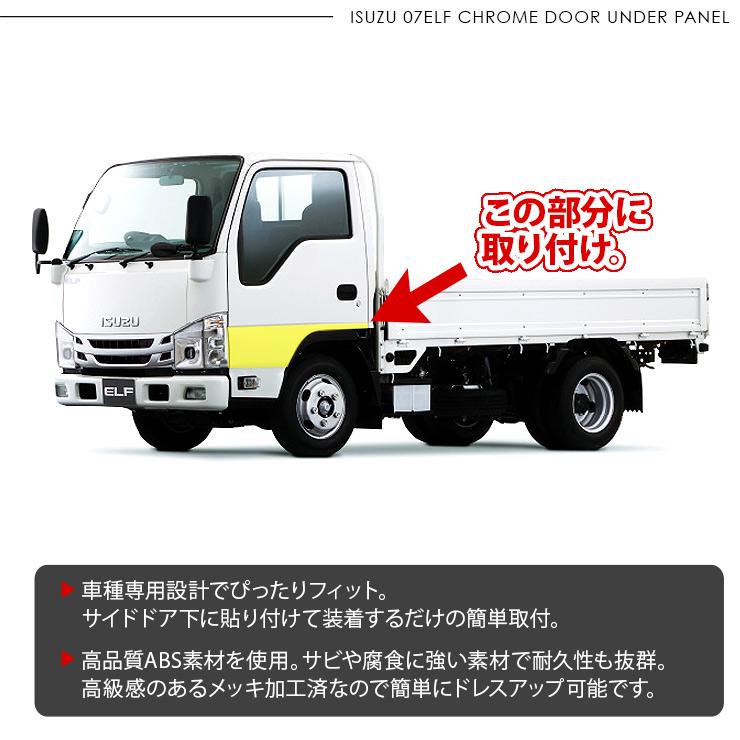 いすゞ 07エルフ 標準 ローキャブ メッキ サイドドアパネル 左右セット 