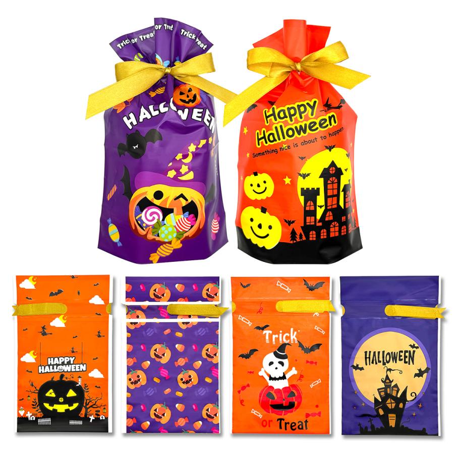 ラッピング 袋 ハロウィン クリスマス 各6種 マチあり リボン付き プレゼント ギフト 包装 小分け袋 贈り物用 イベント 送料無料 |  | 05