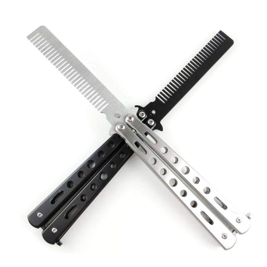 レプリカバタフライナイフ コームタイプ ステンレス 練習用 刃無し