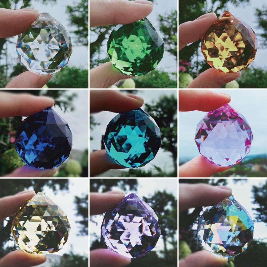 サンキャッチャー 水晶 クリスタルガラス パーツ インテリア飾り 装飾 4cm 9個セット 送料無料 |  | 12