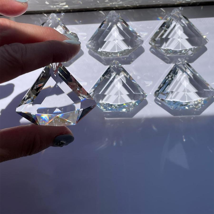 サンキャッチャー 水晶 インテリア飾り パーツ 装飾 K9ガラス ダイヤモンド型 6個セット 送料無料 |  | 04