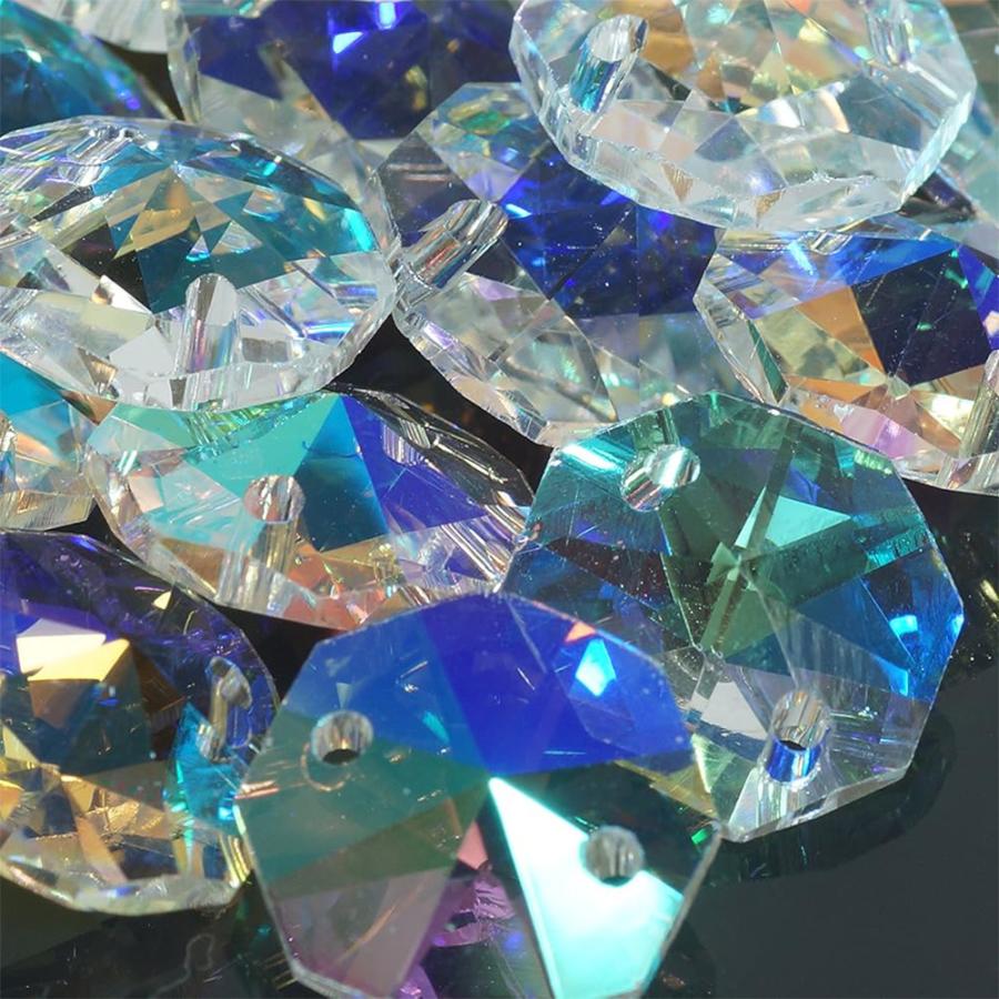 サンキャッチャー 水晶 インテリア飾り パーツ 1.4cm 2つ穴 大容量セット 装飾 K9 クリスタルガラス パーツ オクタゴン 八角 送料無料 |  | 02