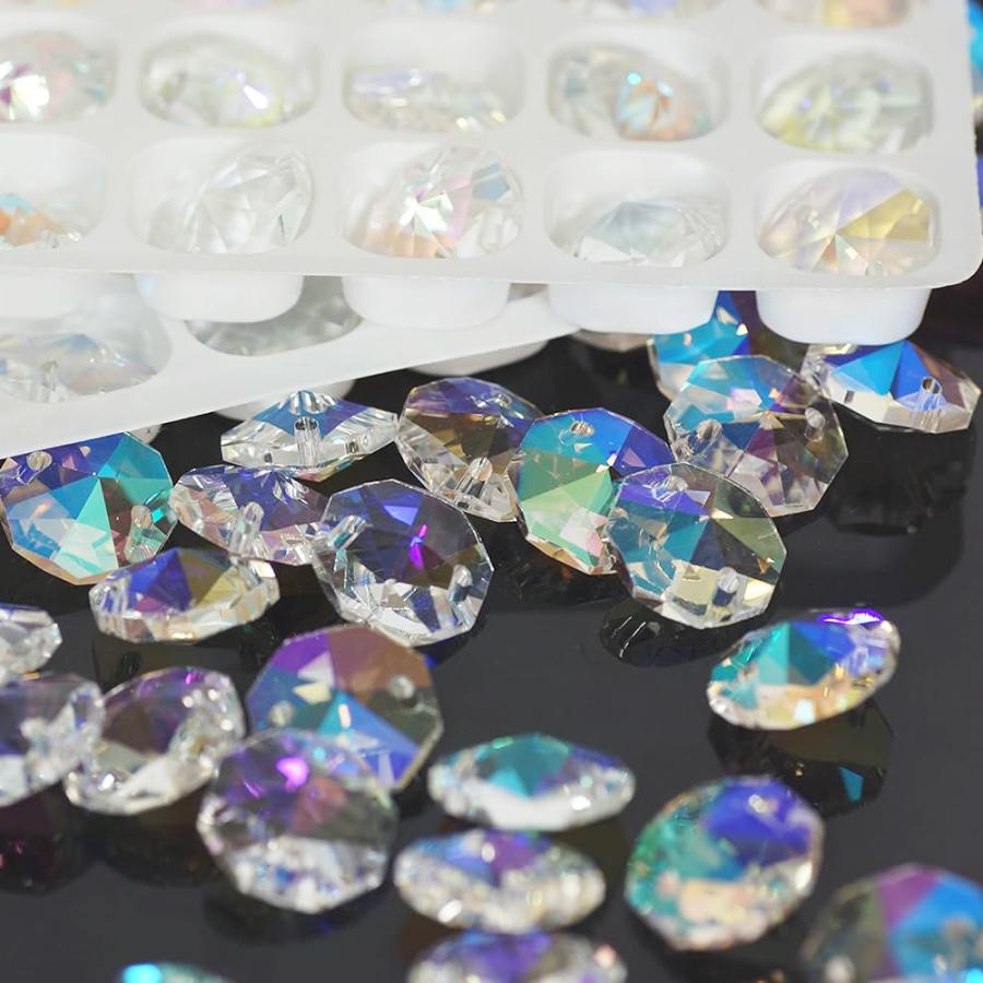 サンキャッチャー 水晶 インテリア飾り パーツ 1.4cm 2つ穴 大容量セット 装飾 K9 クリスタルガラス パーツ オクタゴン 八角 送料無料 |  | 03