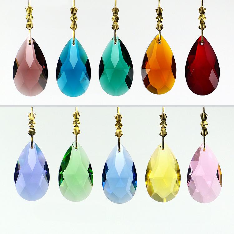 サンキャッチャー 水晶 インテリア飾り 装飾 材料 クリスタル しずく型 10色セット 38mm シャンデリア作り 練習用 送料無料 |  | 01