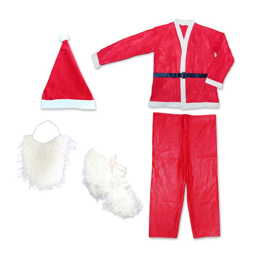サンタ 衣装 クリスマス コスチューム 大人用 帽子 ひげ 付き 選べるセット 送料無料 |  | 01