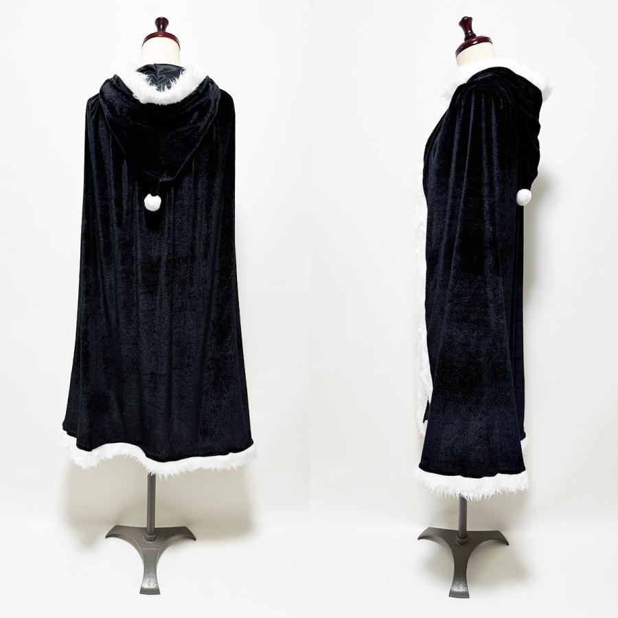 マント フード付き ブラック サンタローブ クリスマス 衣装 黒 仮装 コスチューム 男女兼用 文化祭 学園祭 イベント 送料無料 |  | 05