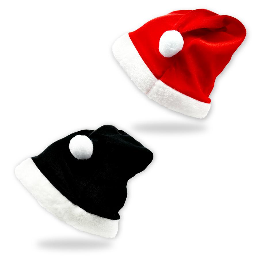 サンタ帽子 ブラック レッド フリーサイズ 5枚セット サンタ 衣装 大人用 クリスマス コスチューム サンタクロース 送料無料 | 