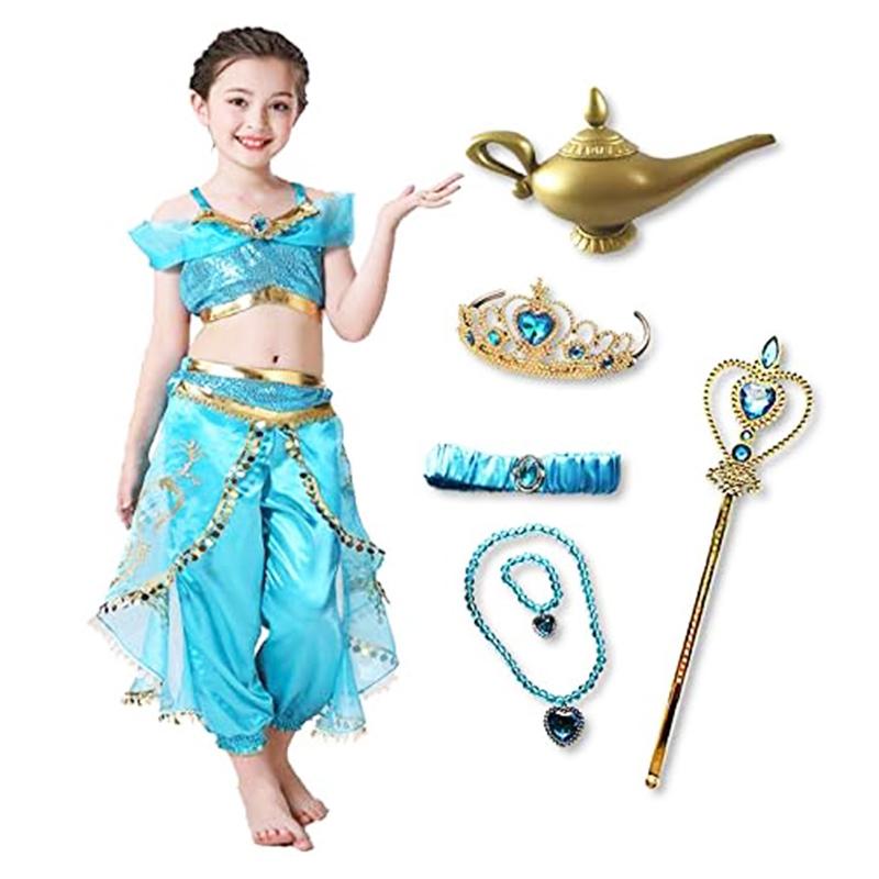 プリンセスドレス アラビアン 衣装 コスチューム キッズ 子供用 9点セット 収納袋 付き お姫様ドレス ハロウィン 仮装 送料無料 |  | 05
