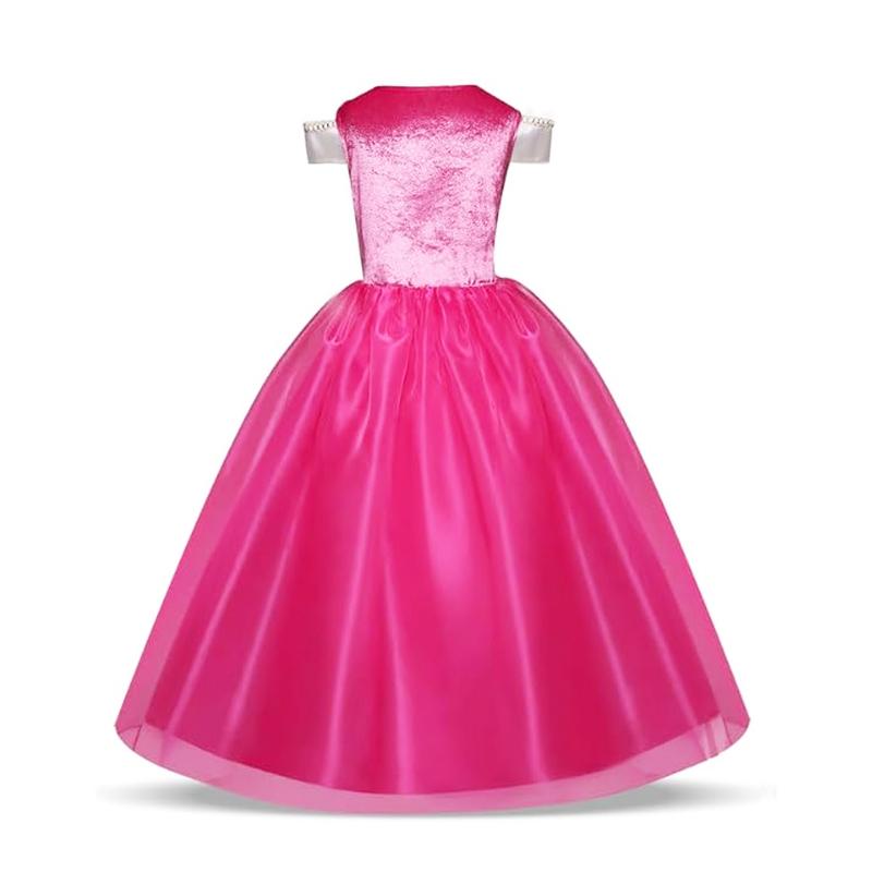 プリンセスドレス 衣装 コスチューム ドレス ピンク キッズ 子供用 5点セット 収納袋 付き お姫様ドレス ハロウィン 仮装 送料無料 |  | 03