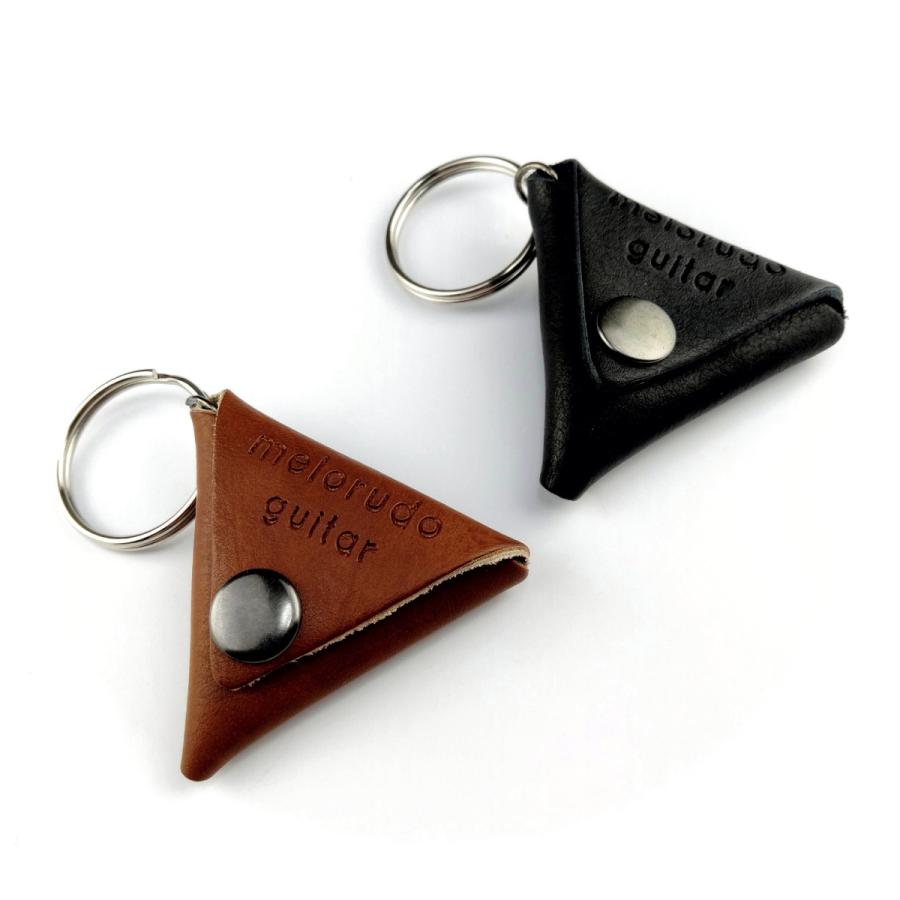 ギターピック ケース付き ブラック ブラウン トライアングル型