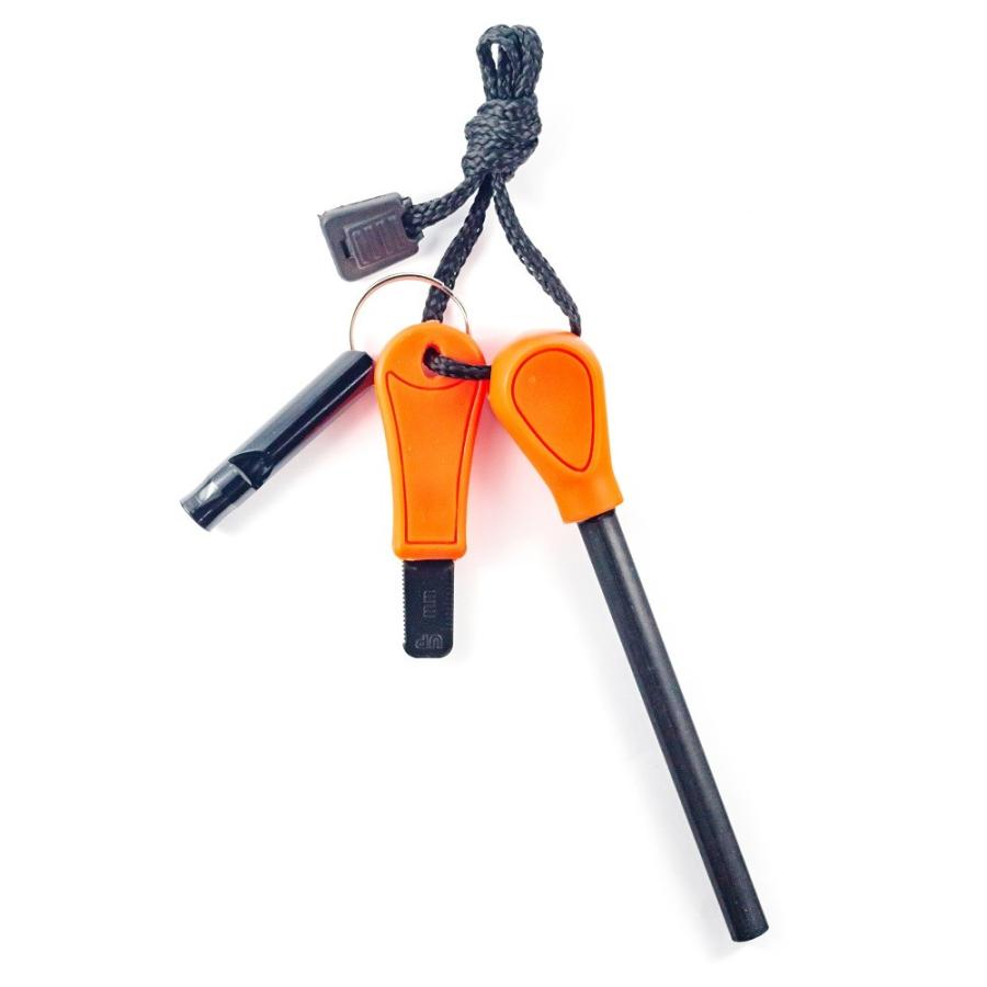 マグネシウム ファイヤースターター ホイッスル セット 火打ち石 オレンジ 送料無料 |  | 01