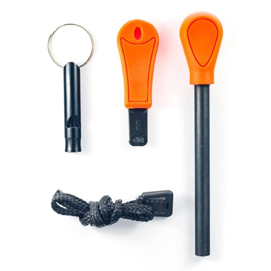 マグネシウム ファイヤースターター ホイッスル セット 火打ち石 オレンジ 送料無料 |  | 04