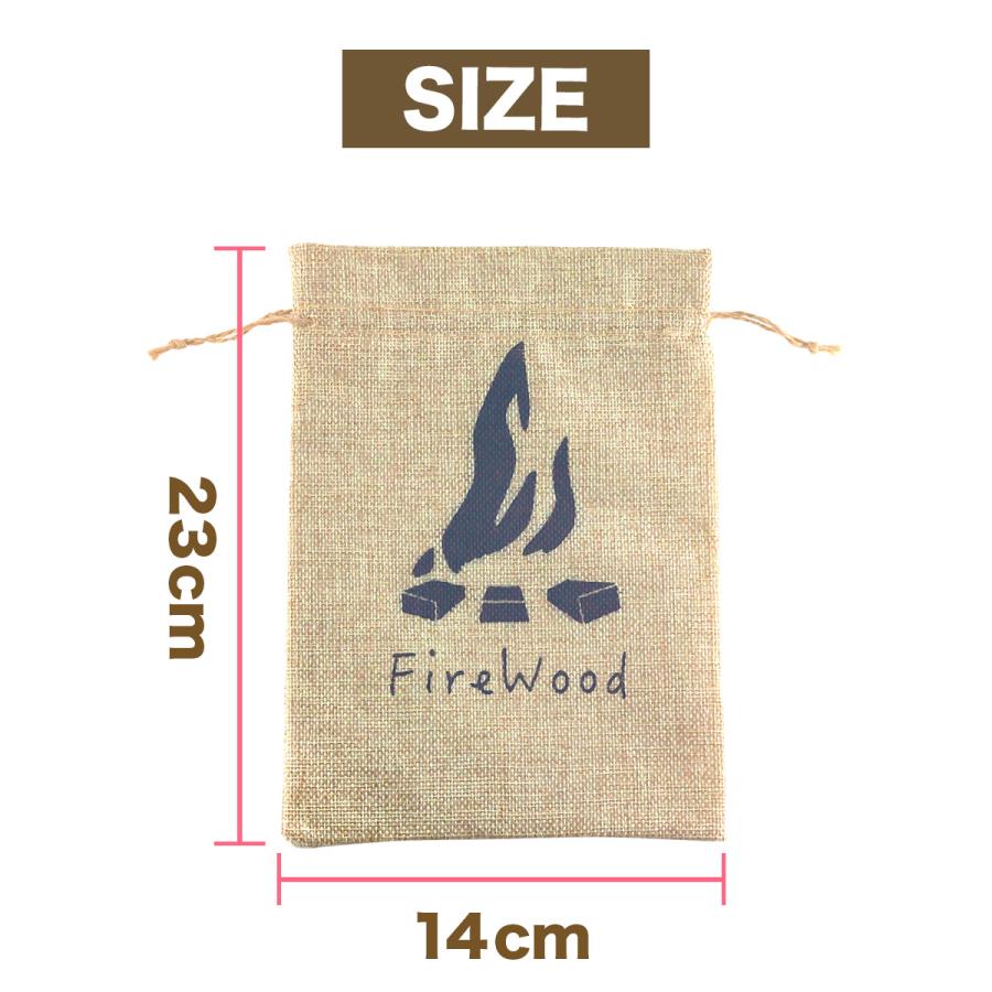 麻袋 デザイン 薪 ティンダーウッド ファイヤーウッド入れ アウトドア キャンプ 選べる枚数 1袋 / 3袋 / 5袋 送料無料 |  | 02