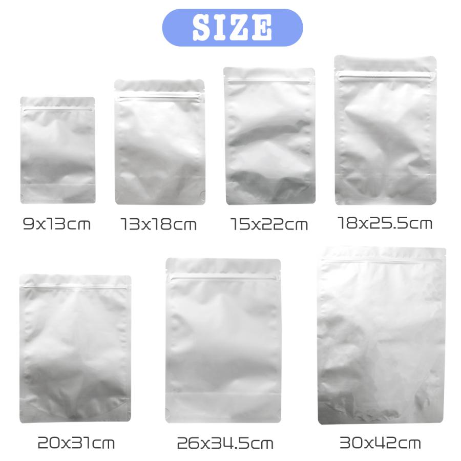 保存袋 アルミ 小分け袋 ジップ付き コーヒー豆・食品保存 防湿・遮光 15x22cm / 18x25.5cm / 20x31cm 各10枚セット 送料無料 |  | 02