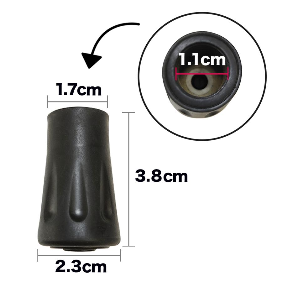 トレッキングポール キャップ ラバー 8個セット 登山ストック・ウォーキングポール保護用 滑り止め 取り替え・交換用 耐磨耗 汎用タイプ 送料無料 |  | 02