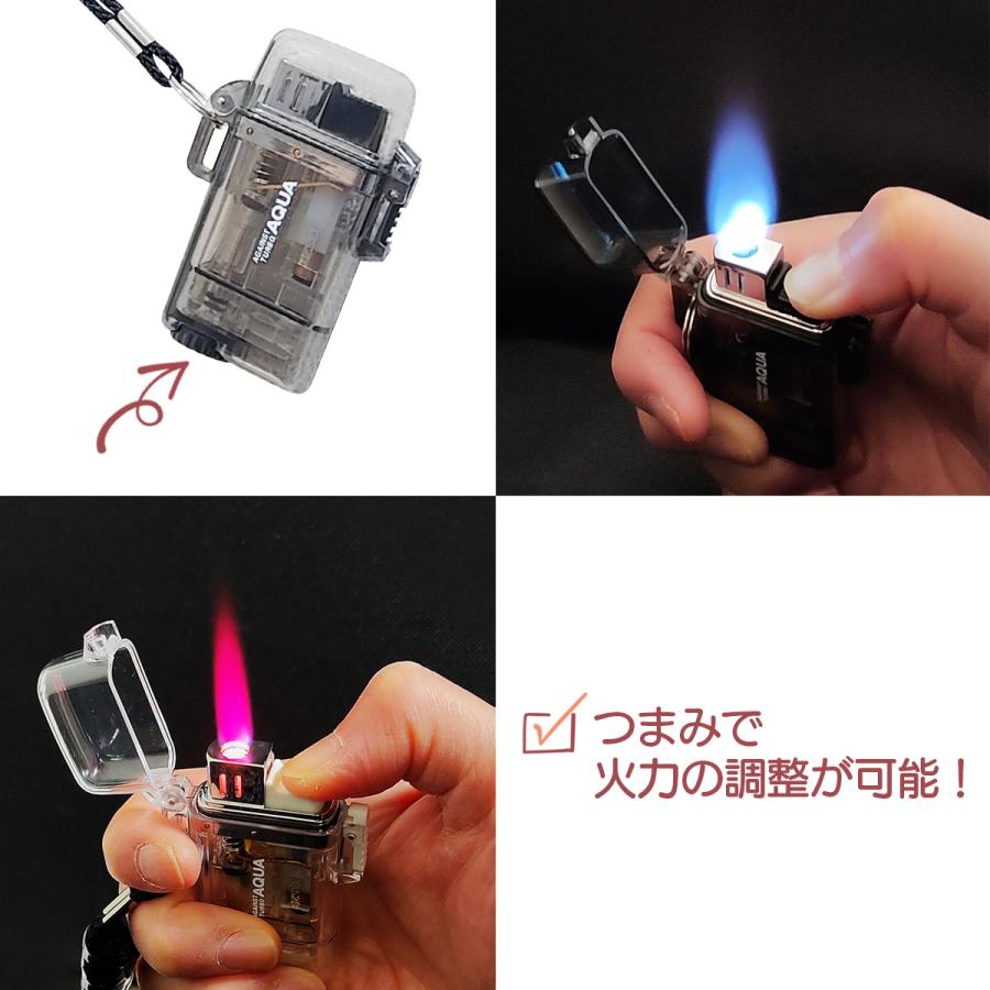 ライター 防水 ターボ式 着火ライター ガス詰替可タイプ ガス注入式 首