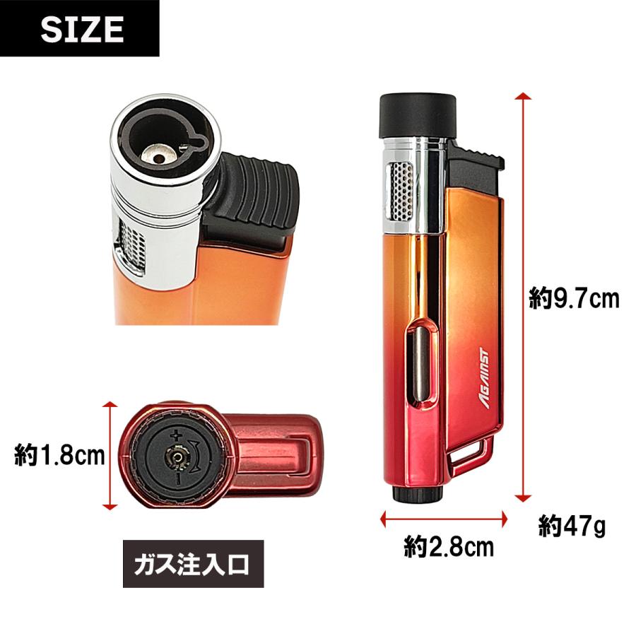 ライター ROCK’NG-JET アゲインスト ガス注入式 ターボライター 着火 アウトドア BBQ オレンジ ブルー パープル 送料無料 |  | 05