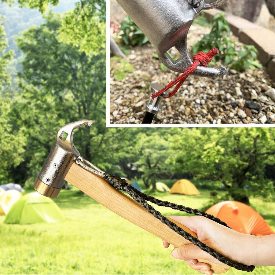 ペグハンマー ステンレス 銅製 ハンマー ペグ キャンプ タープ テント 設営 アウトドア ストラップ 収納袋付き 送料無料 |  | 01