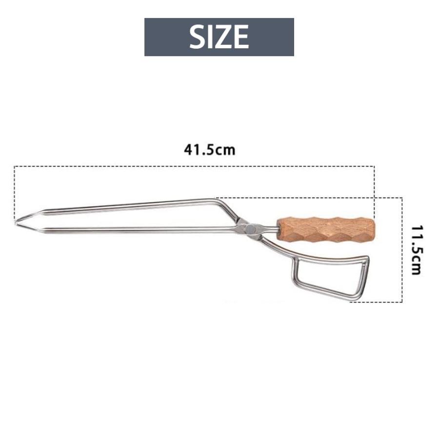 薪バサミ はさみ 炭 焚き火用トング 収納ケース付 アウトドア キャンプ BBQ 送料無料 |  | 07