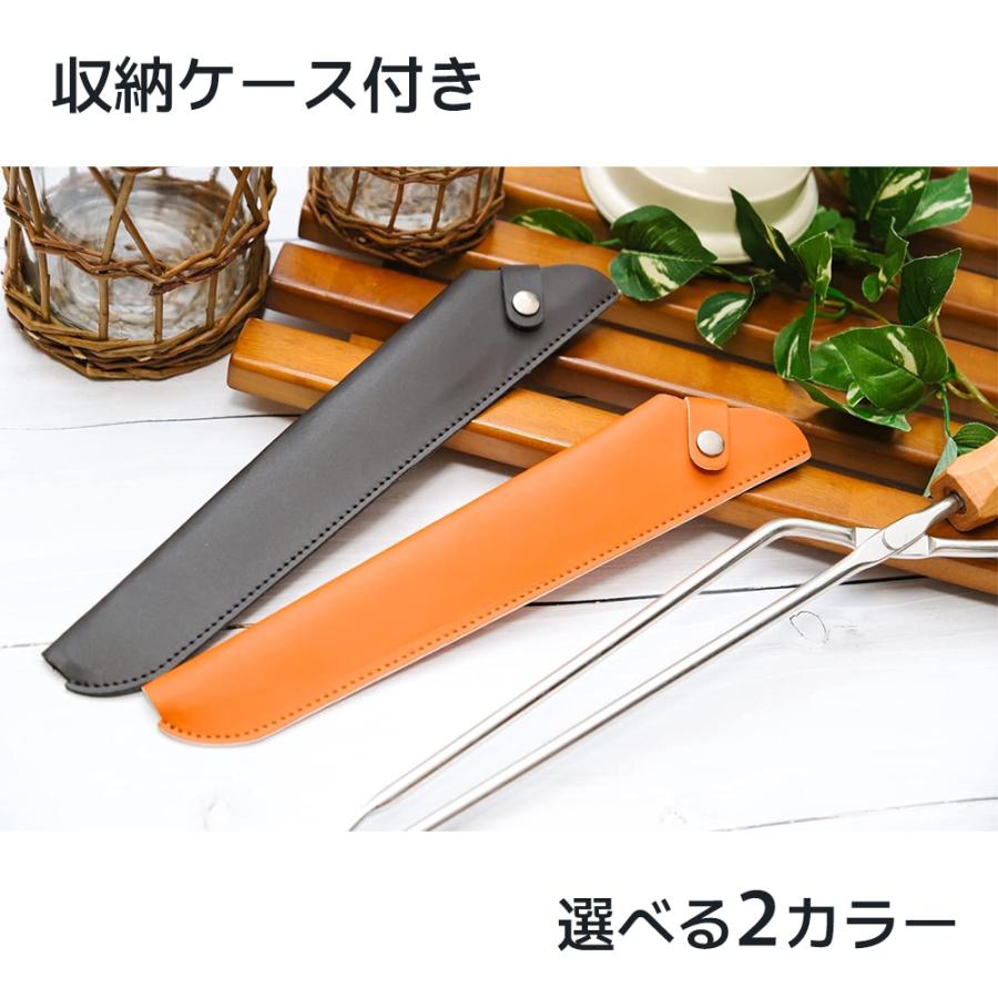 薪バサミ はさみ 炭 焚き火用トング 収納ケース付 アウトドア キャンプ BBQ 送料無料 |  | 08