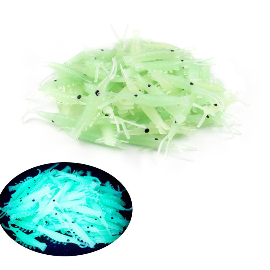 釣り具 ワーム ソフトワーム 夜光 エビ 100個入り 3 4cm 0 6g 94 Off