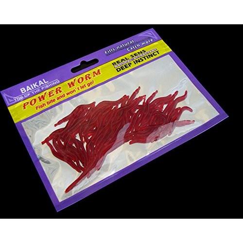 ワーム ミミズ 疑似餌 根魚 バス釣り 3.8cm 0.3g 50個入り 送料無料