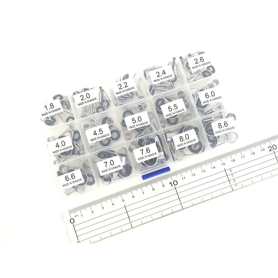 ロッド 釣竿 ガイド セット 修理 交換 補修用キット ステンレス製 75個
