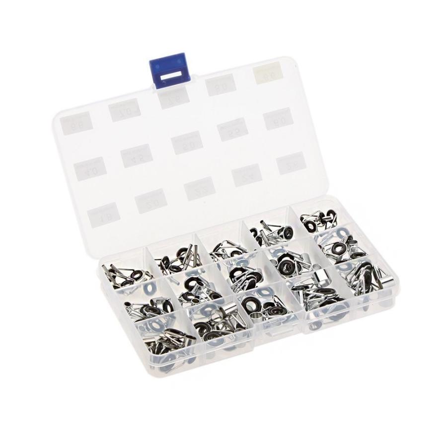 ロッド 釣竿 ガイド セット 修理 交換 補修用キット ステンレス製 75個