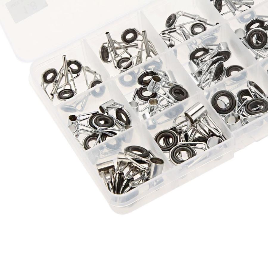 ロッド 釣竿 ガイド セット 修理 交換 補修用キット ステンレス製 75個